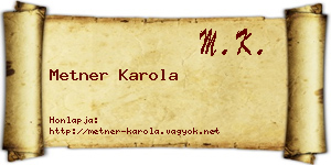 Metner Karola névjegykártya